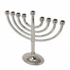 Classical Silver Menorah With Hammered Accents | Hanukkah | Judaica