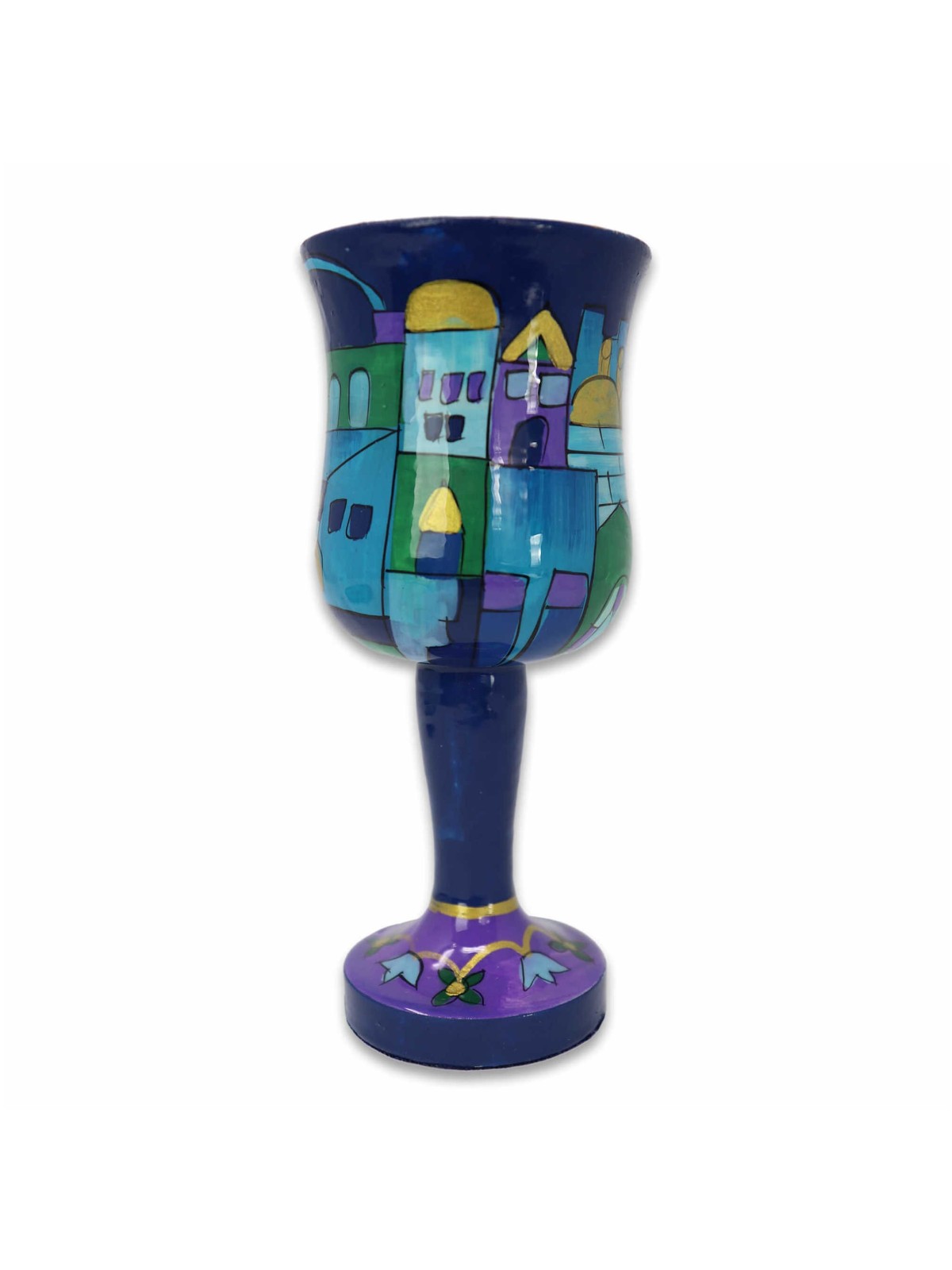 Blue Jerusalem Kiddush Cup | Kiddush Cups | Judaica