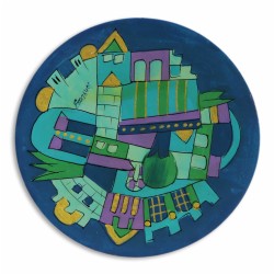 Blue Jerusalem Kiddush Cup | Kiddush Cups | Judaica