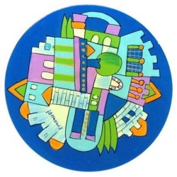 Blue Jerusalem Kiddush Cup | Kiddush Cups | Judaica