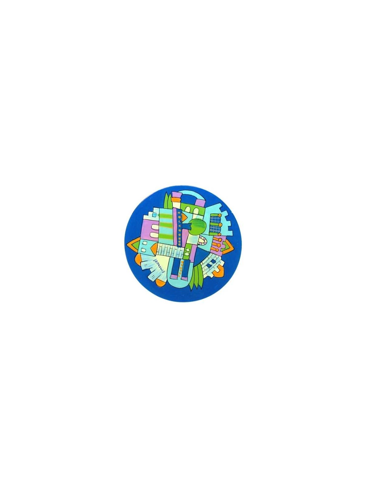 Blue Jerusalem Kiddush Cup | Kiddush Cups | Judaica