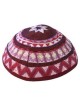 Maroon Geometrical Embroidered Cotton Kippah By Ya | Kippahs | Judaica