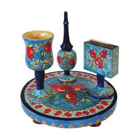 Wood Pomegranates Havdalah Set | Havdalah Sets & Spice Boxes | Judaica