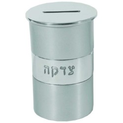 Silver Anodized Tzedakah Box | Tzedakah Boxes | Judaica