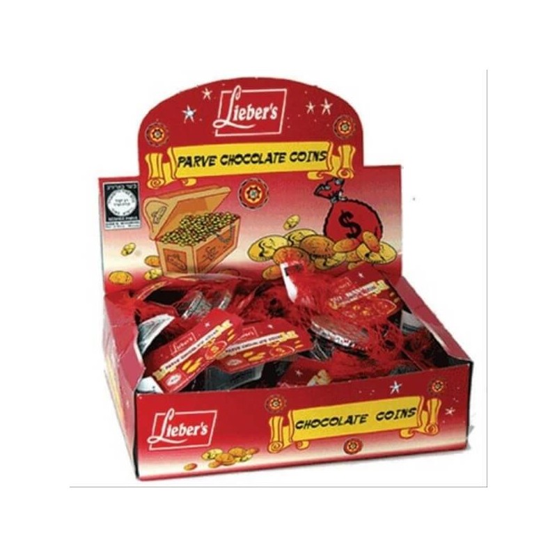 Box of Parve Chocolate Hanukkah Gelt -24 Bags | Hanukkah | Judaica