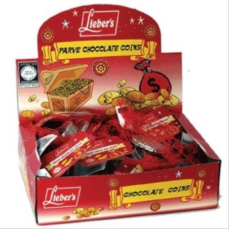 Box of Parve Chocolate Hanukkah Gelt -24 Bags | Hanukkah | Judaica