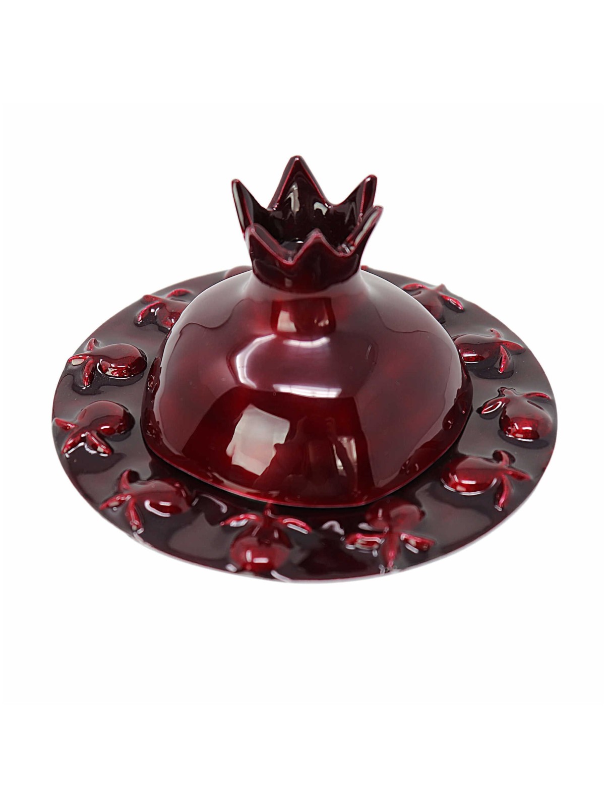 Red Aluminium Pomegranate Honey Dish By Yair Emanu | Rosh Hashanah | J