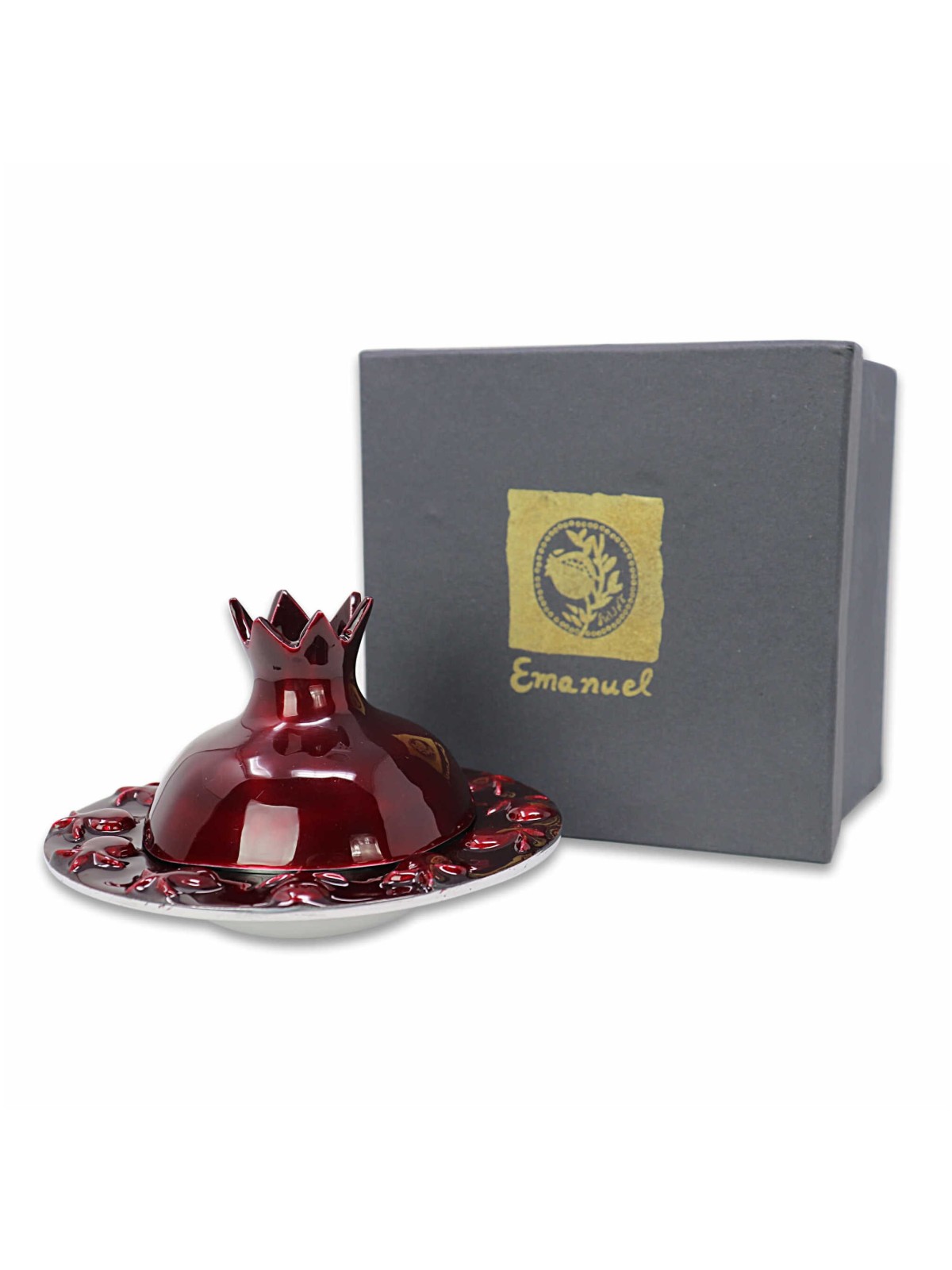 Red Aluminium Pomegranate Honey Dish By Yair Emanu | Rosh Hashanah | J