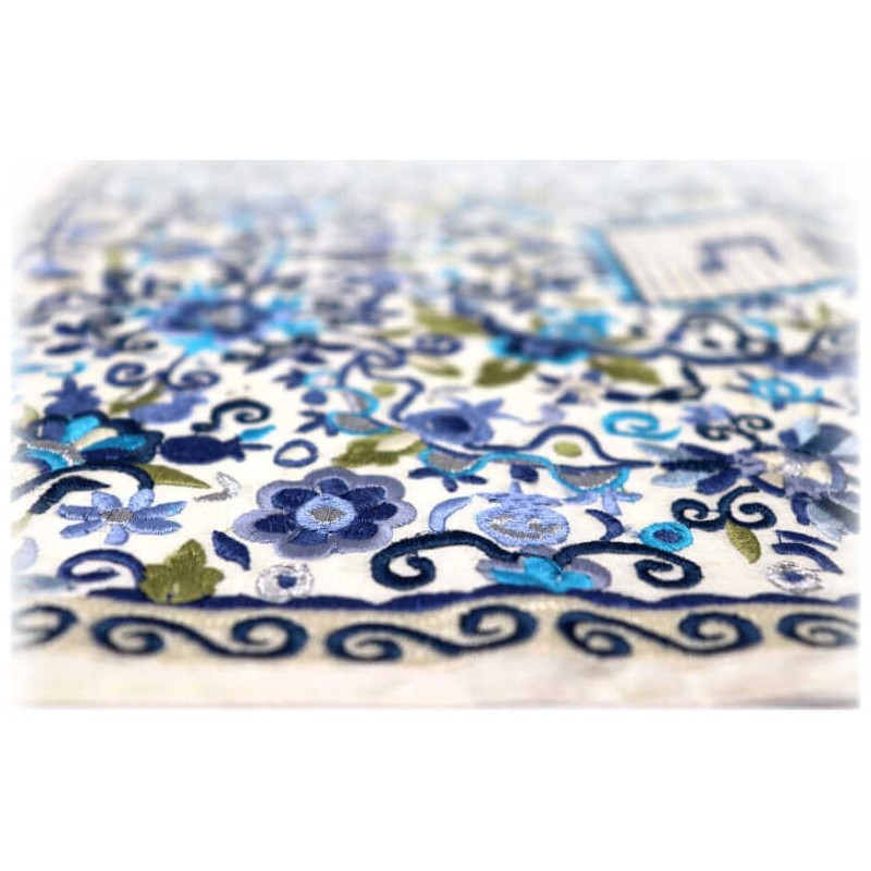 Oriental Blue Challah Cover | Challah Covers | Judaica