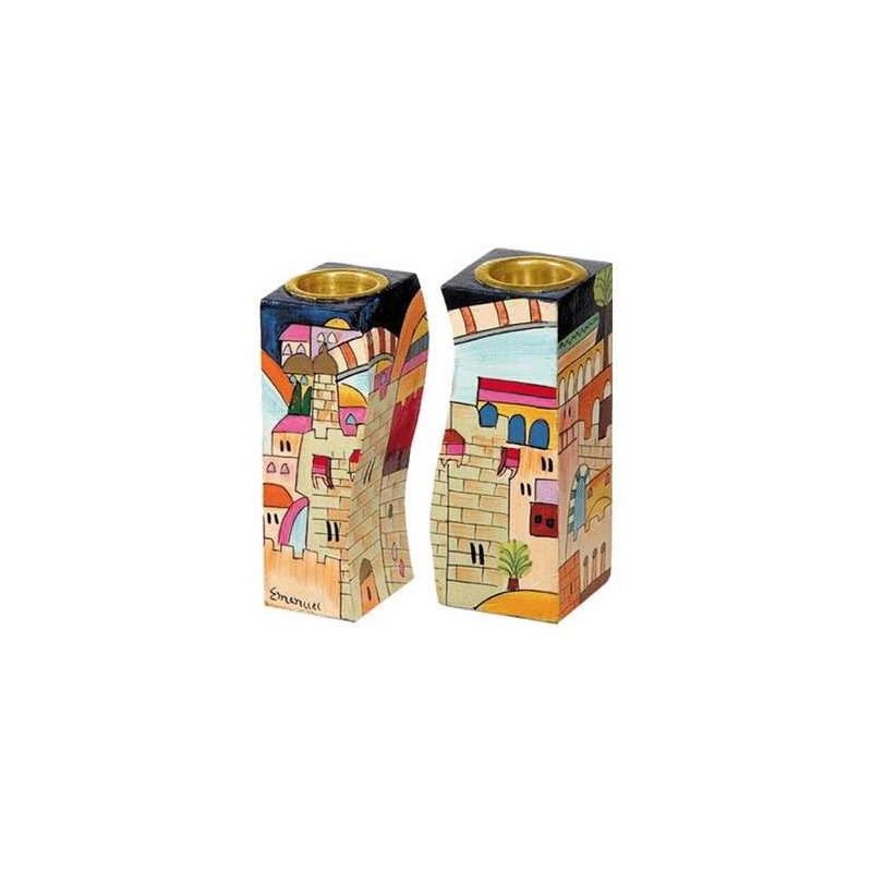 Jerusalem Fitted Candlesticks | Candle Holders | Judaica