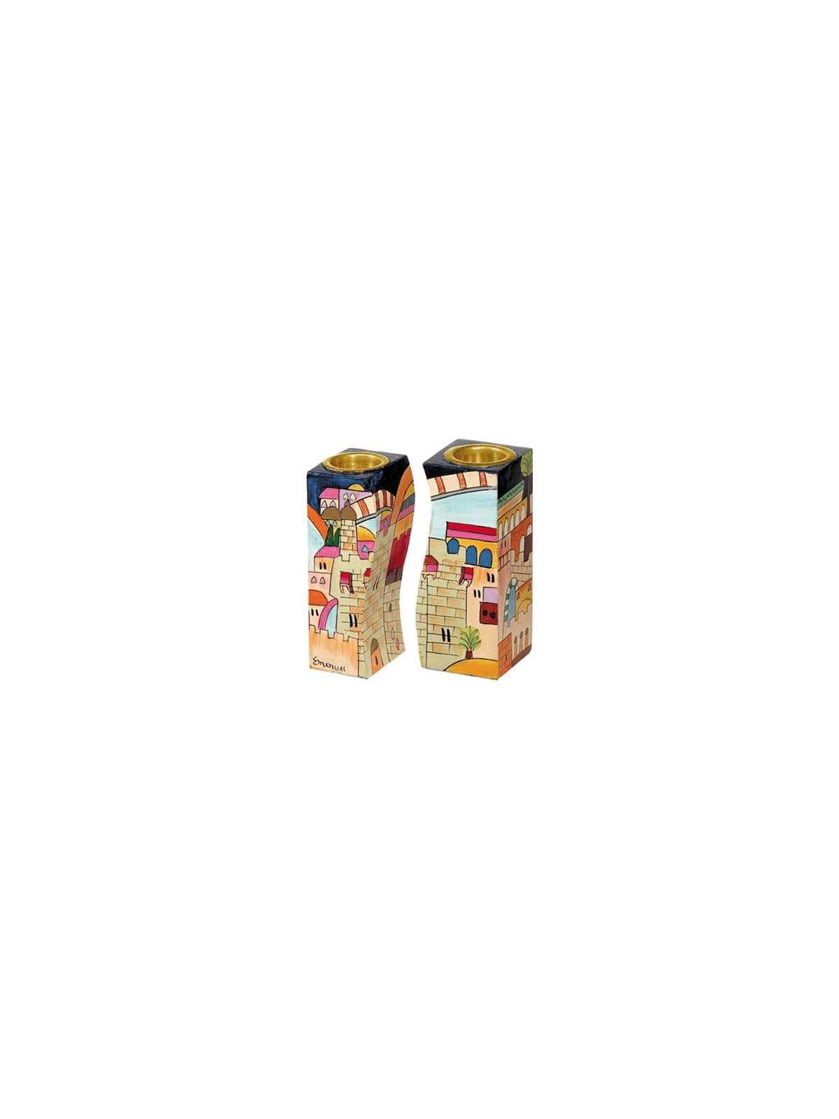 Jerusalem Fitted Candlesticks | Candle Holders | Judaica