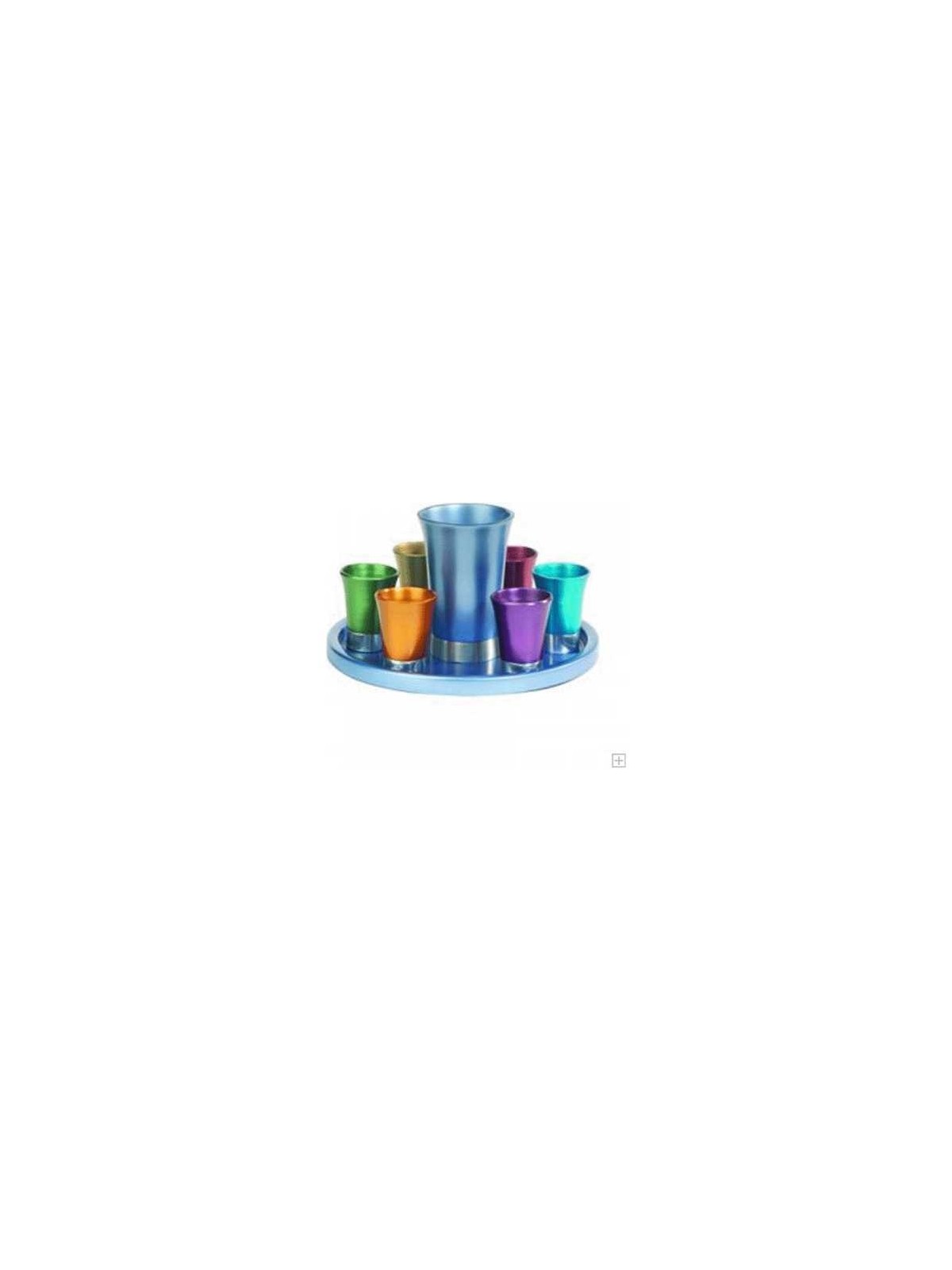 Retro Multicolor Anodized Kiddush Set | Kiddush Cups | Judaica