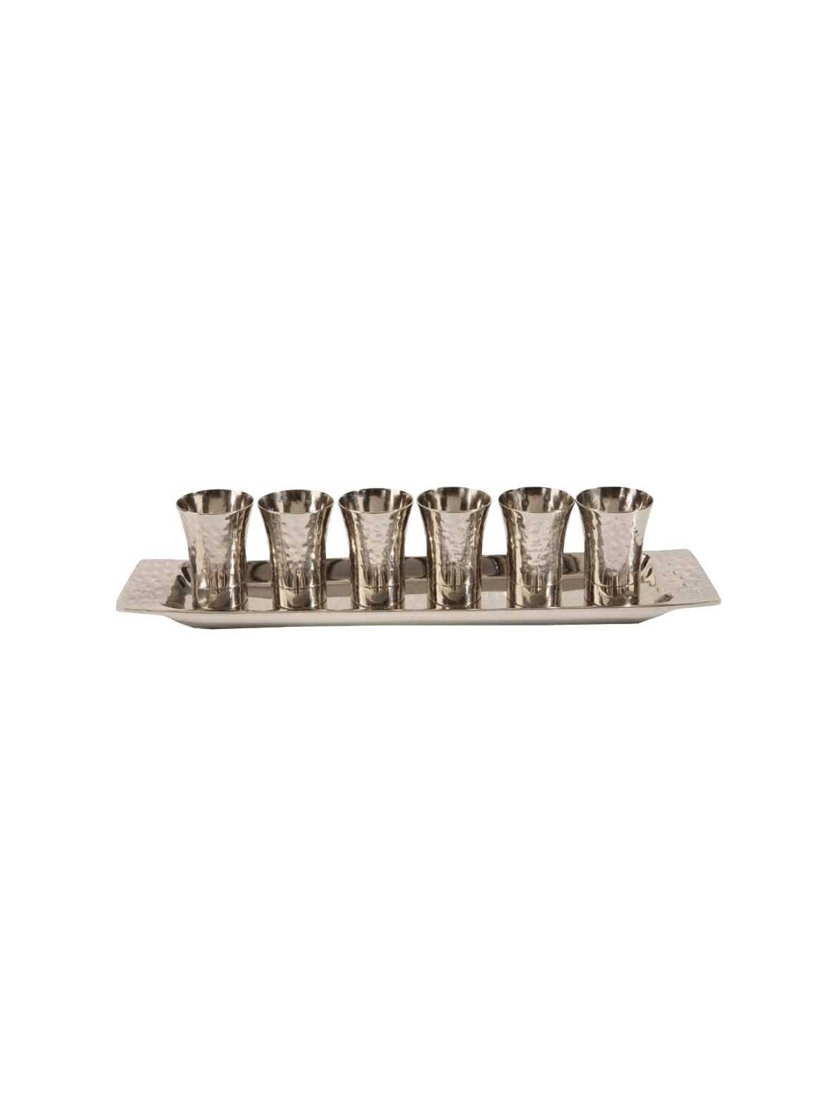 Hammered Kiddush Cups with Tray | Kiddush Cups | Judaica