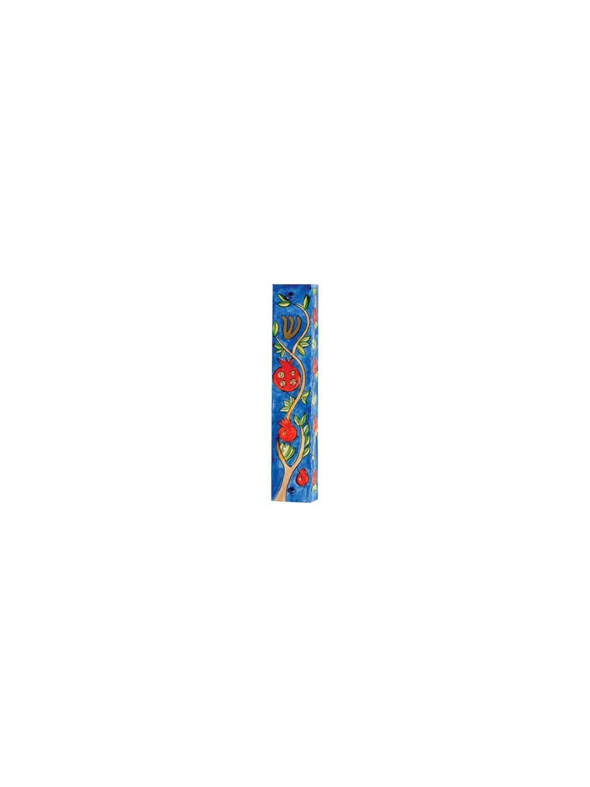 Pomegranate Tree Wood Mezuzah Case | Mezuzahs | Judaica
