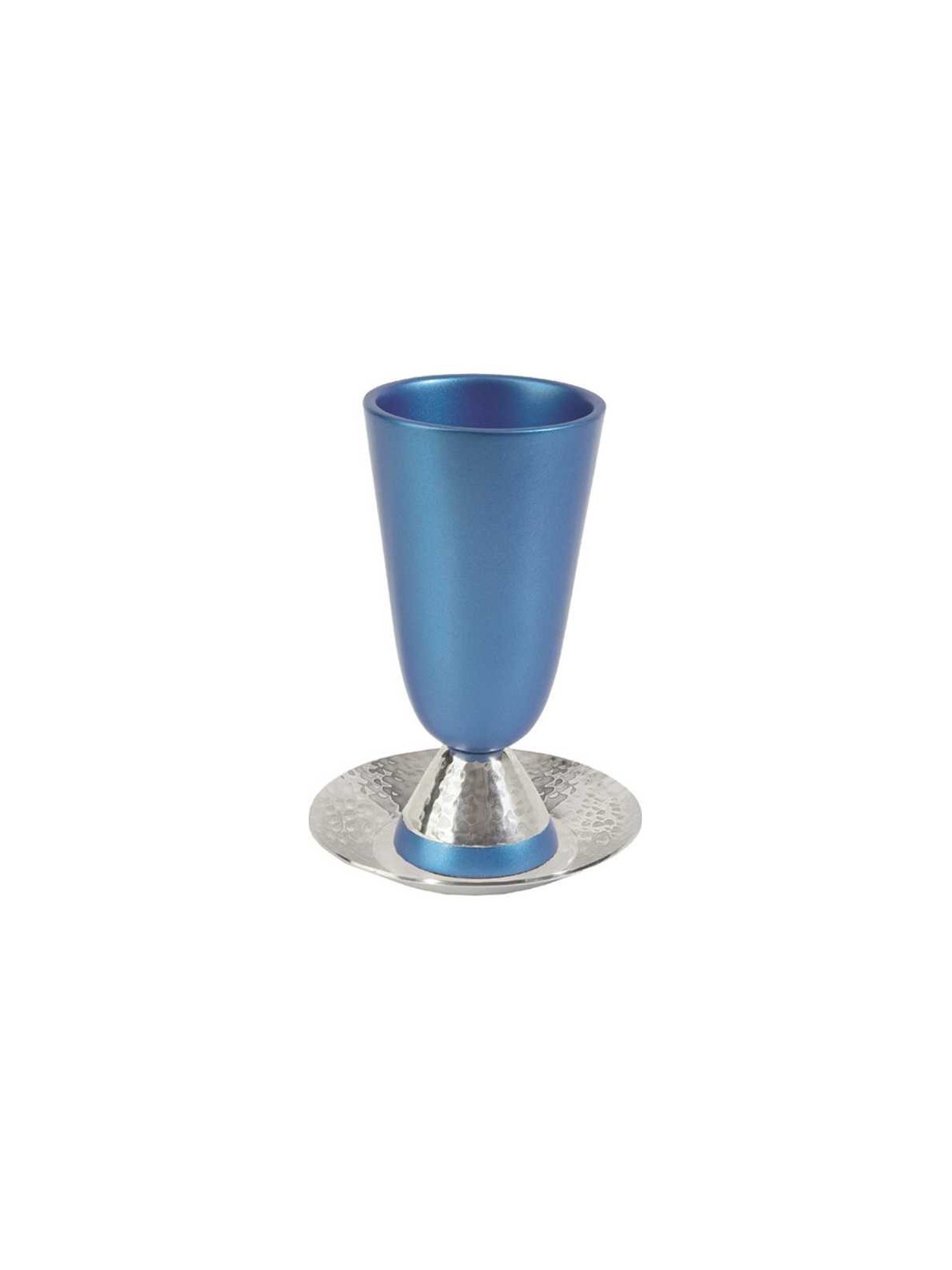 Blue Anodized Curved Kiddush Cup | Kiddush Cups | Judaica