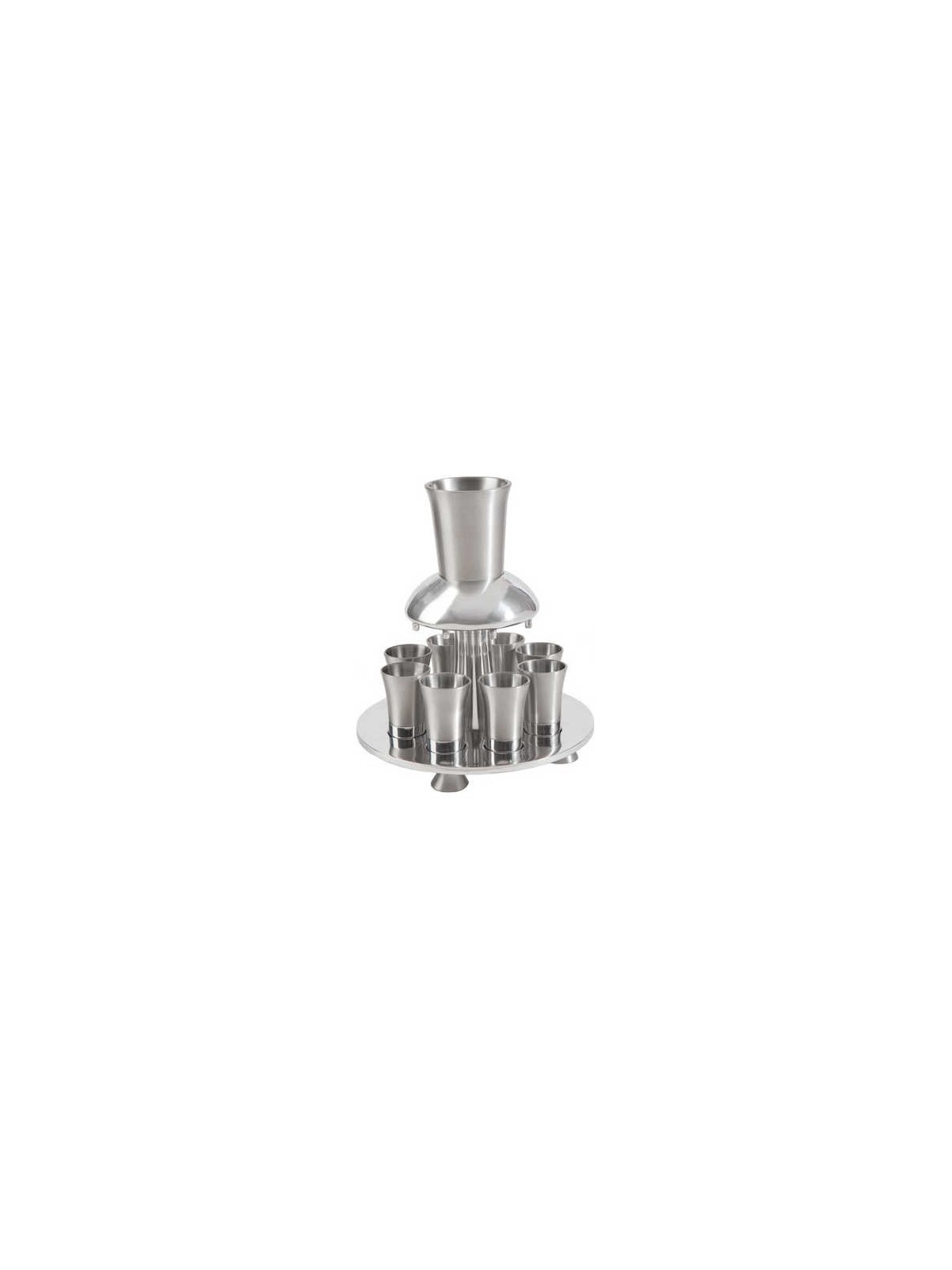 Anodized Aluminum Silver Kiddush Fountain | Kiddush Cups | Judaica