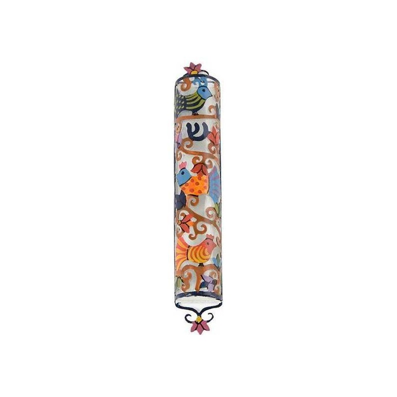 Lasercut Birds Mezuzah Case | Mezuzahs | Judaica