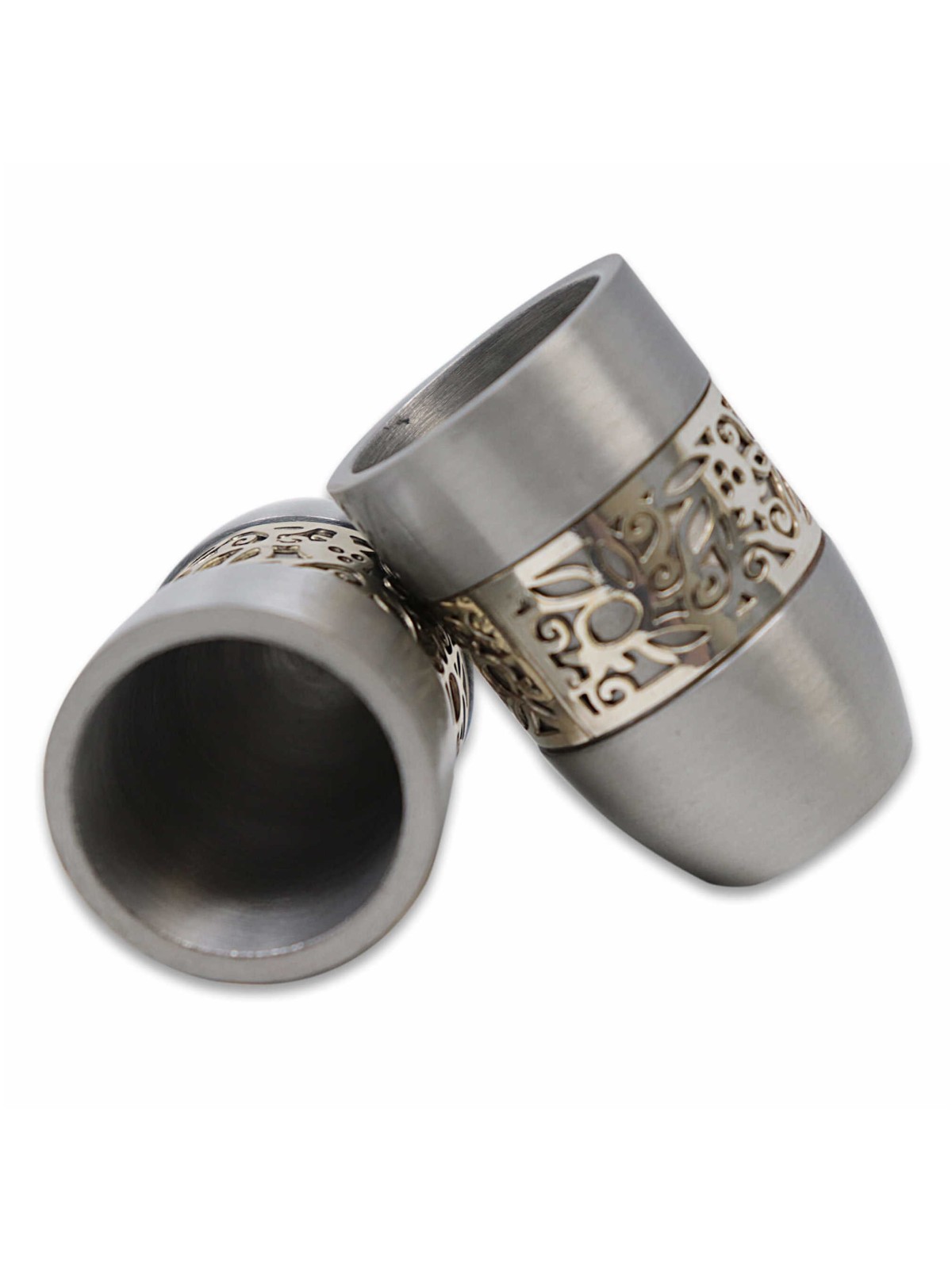 Lacy Laser-Cut Kiddush Serving Cup Set | Kiddush Cups | Judaica