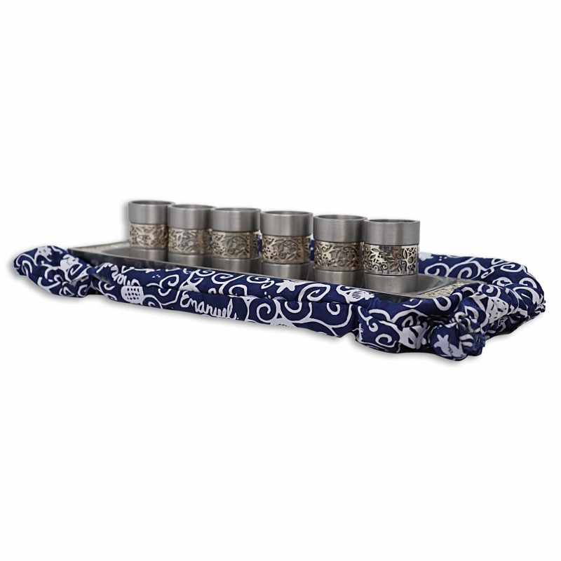 Lacy Laser-Cut Kiddush Serving Cup Set | Kiddush Cups | Judaica