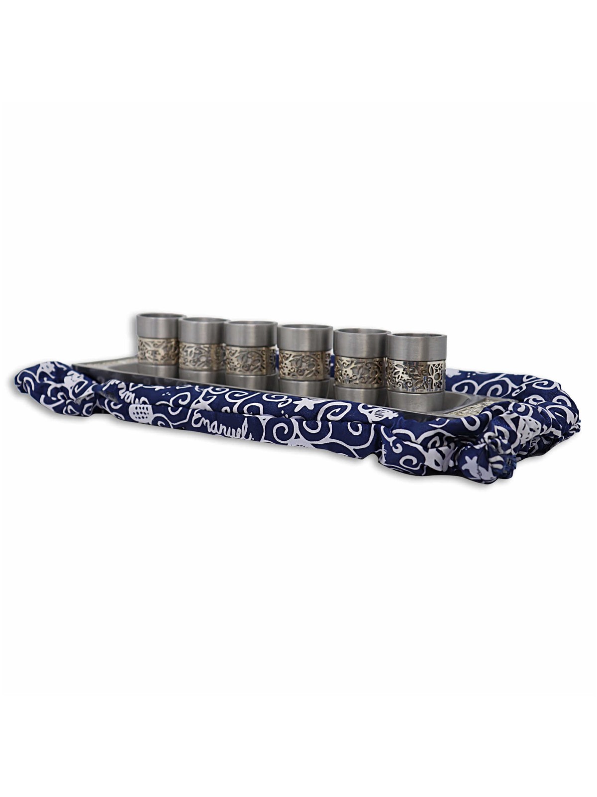 Lacy Laser-Cut Kiddush Serving Cup Set | Kiddush Cups | Judaica