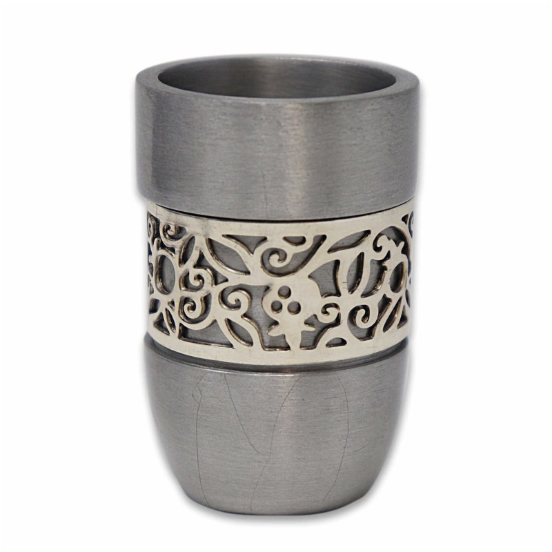 Lacy Laser-Cut Kiddush Serving Cup Set | Kiddush Cups | Judaica