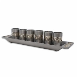 Lacy Laser-Cut Kiddush Serving Cup Set | Kiddush Cups | Judaica