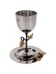 Golden Grapes Stainless Steel Kiddush Cup & Plate  | Kiddush Cups | Ju
