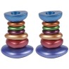 Stacked Stones Candlesticks | Candle Holders | Judaica