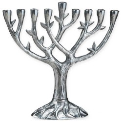 Tree of Life Aluminum Menorah | Hanukkah | Judaica