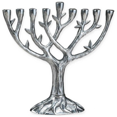 Tree of Life Aluminum Menorah | Hanukkah | Judaica