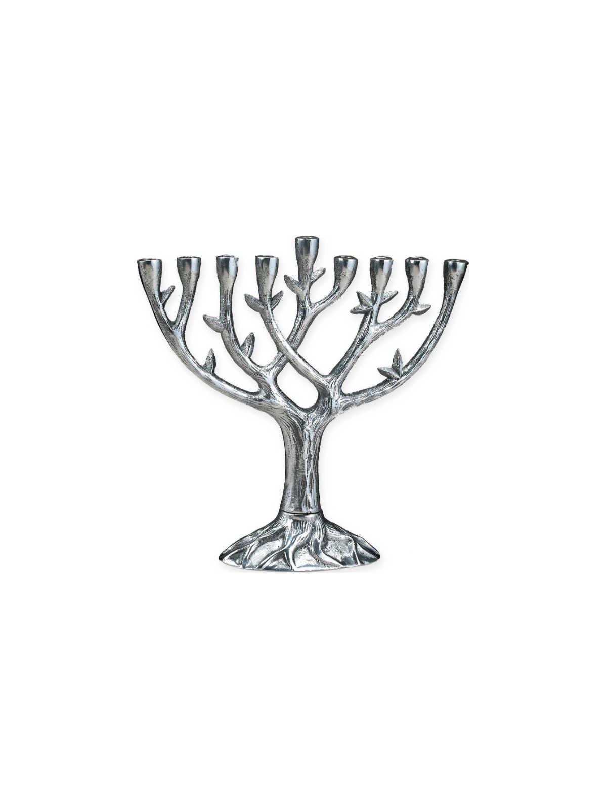 Tree of Life Aluminum Menorah | Hanukkah | Judaica
