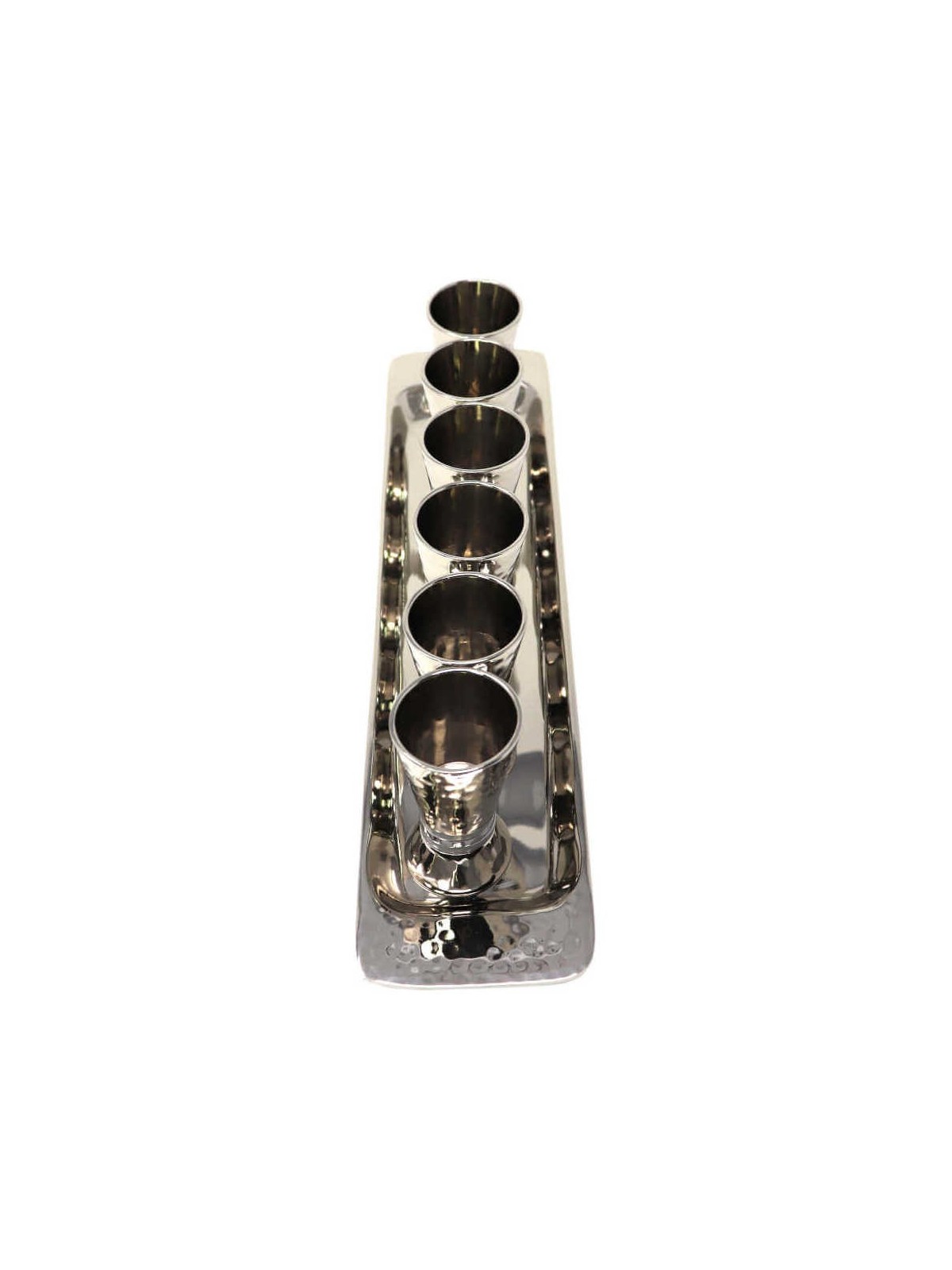 Hammered Liquor Cups with Tray | Kiddush Cups | Judaica