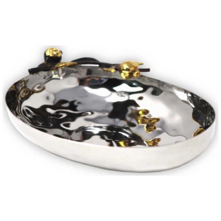 Oval Golden Pomegranate Bowl | Home Goods | Judaica