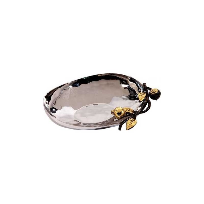 Oval Golden Pomegranate Bowl | Home Goods | Judaica