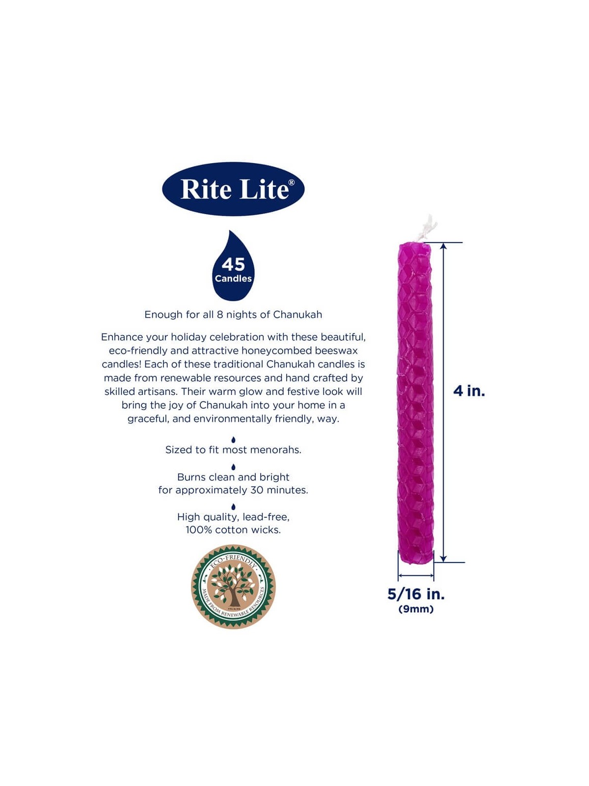 Festive Beeswax Chanukah Candles | Hanukkah | Judaica