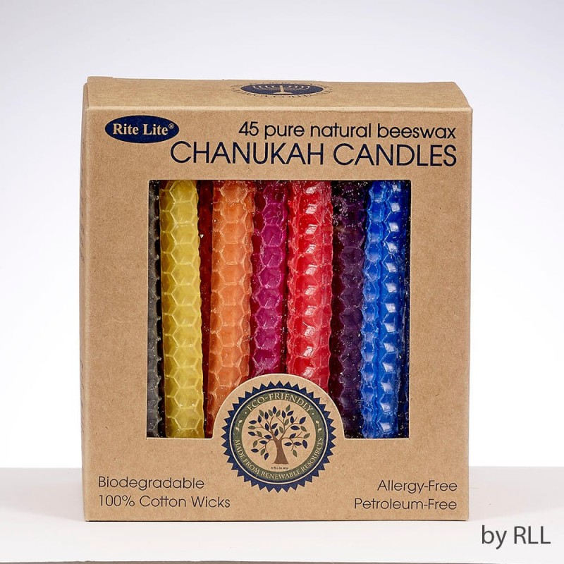 Festive Beeswax Chanukah Candles | Hanukkah | Judaica