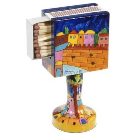 Western Wall Matchbox Stand | Candle Holders | Judaica