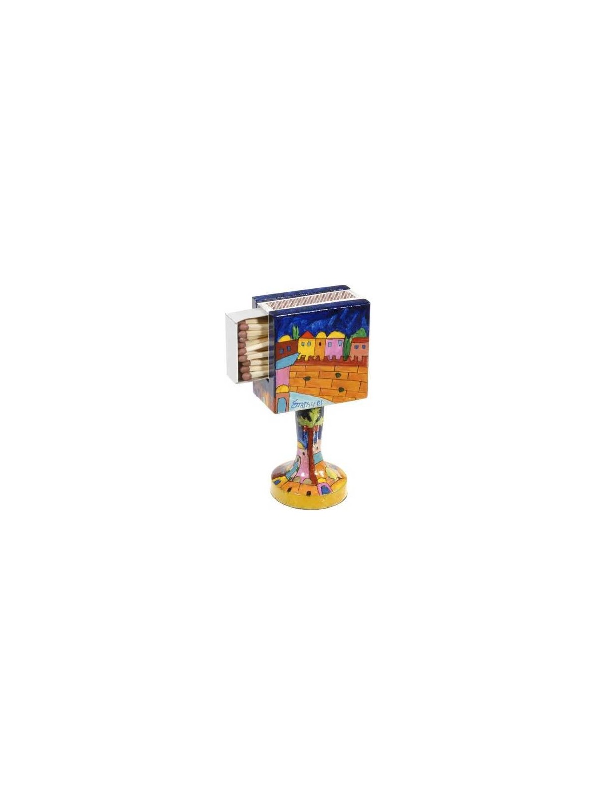 Western Wall Matchbox Stand | Candle Holders | Judaica