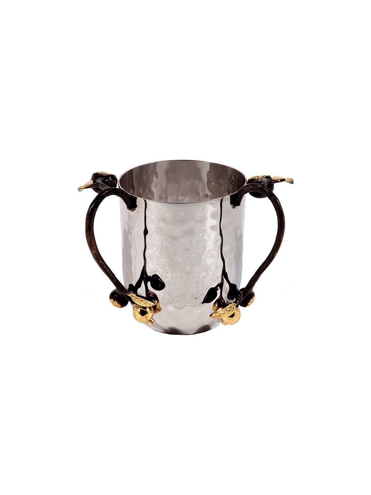 Golden Pomegranate Hammered Washing Cup | Rosh Hashanah | Judaica