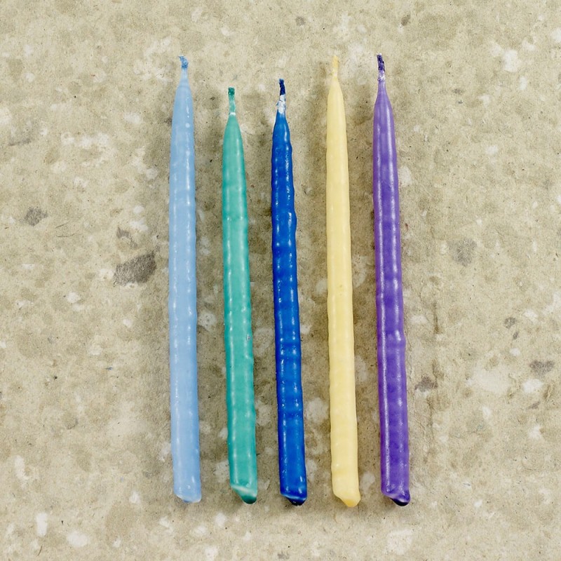 Organic Multi-Color Vegetable Wax Chanukah Candles | Hanukkah | Judaic