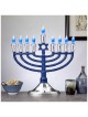 Blue & Silver Premium Electric Menorah with Two-To | Hanukkah | Judaic