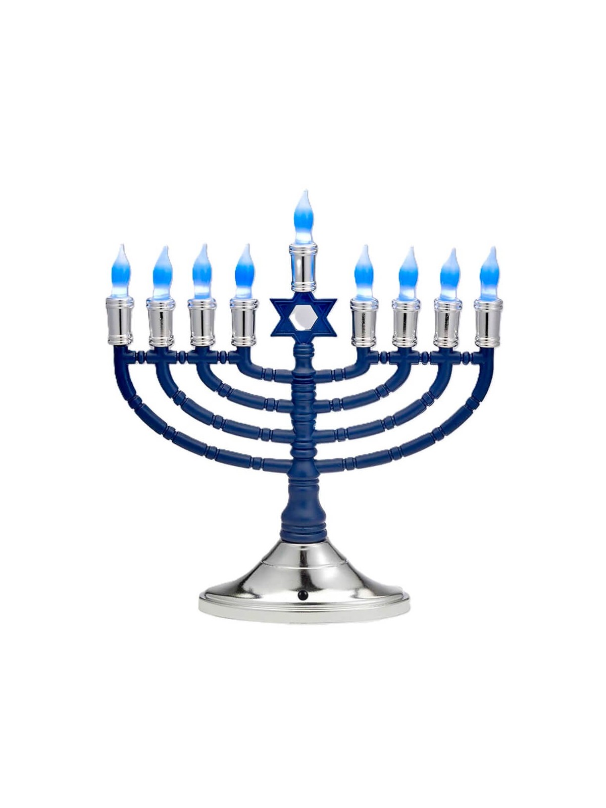 Blue & Silver Premium Electric Menorah with Two-To | Hanukkah | Judaic