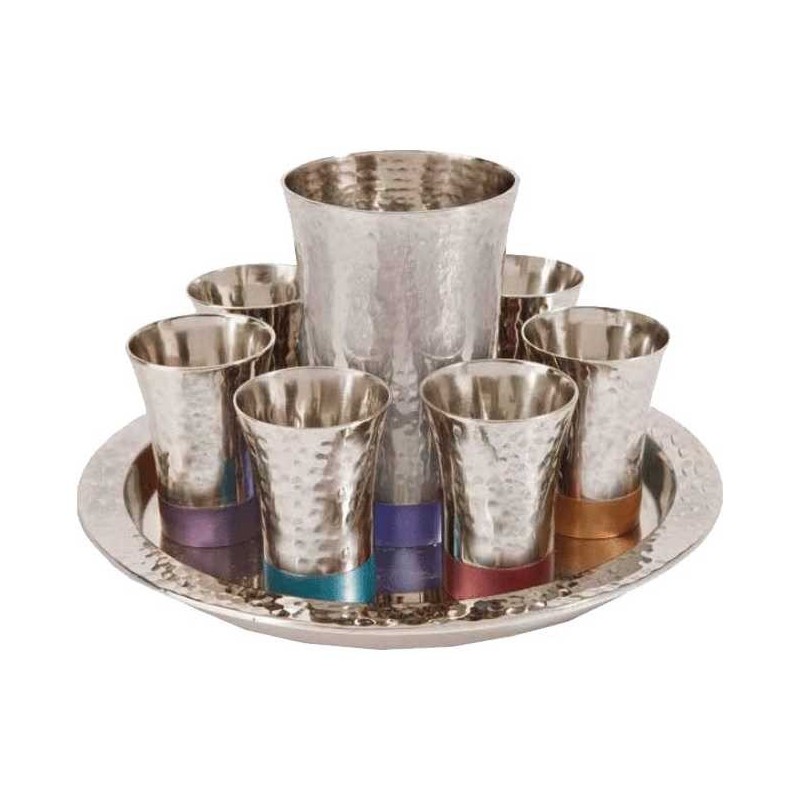 Textured Silver Kiddush Set | Kiddush Cups | Judaica