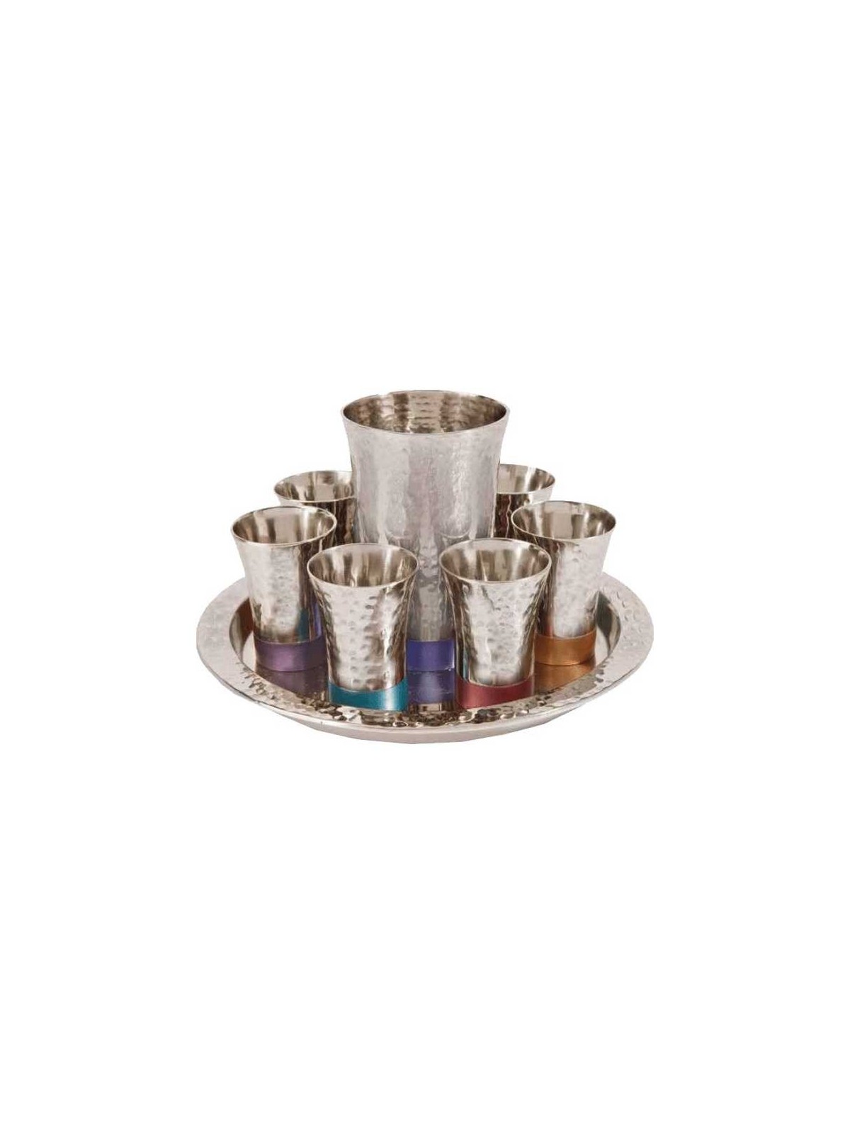 Textured Silver Kiddush Set | Kiddush Cups | Judaica