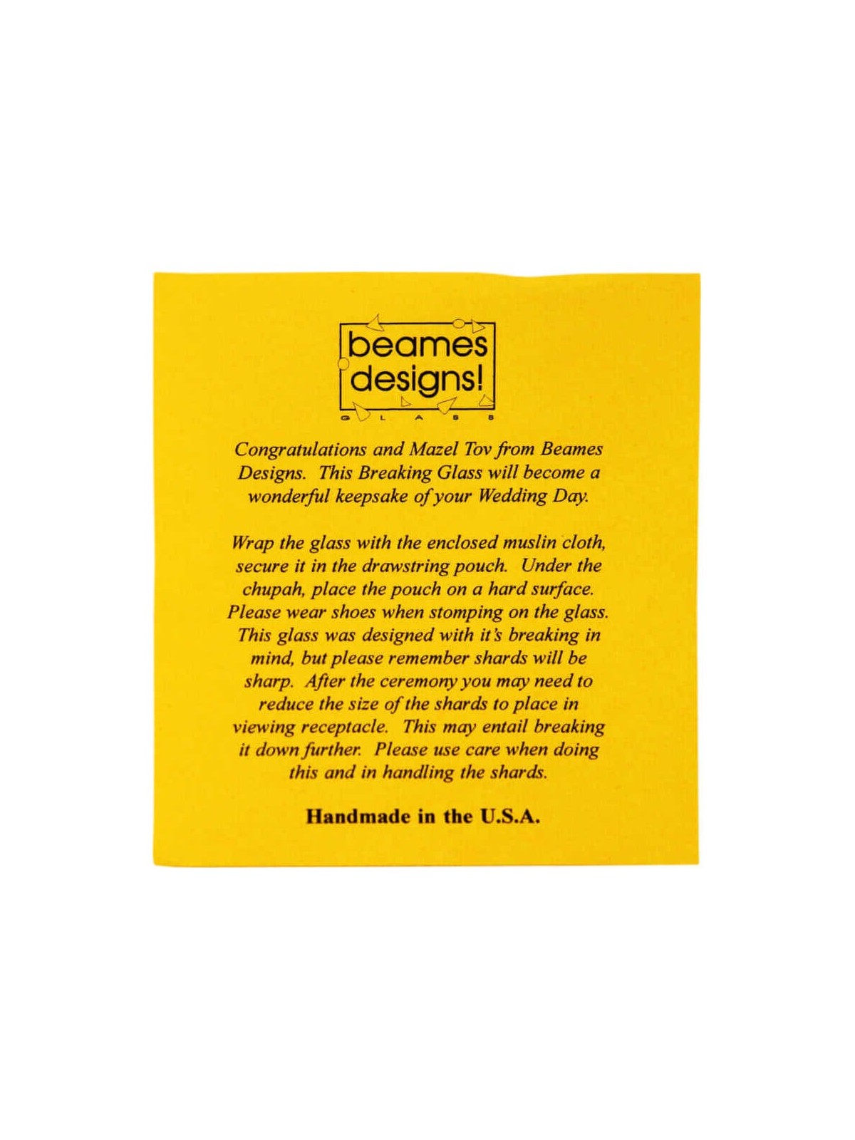 Beames Designs Wedding Breaking Glass & Bag - Blue | Wedding | Judaica