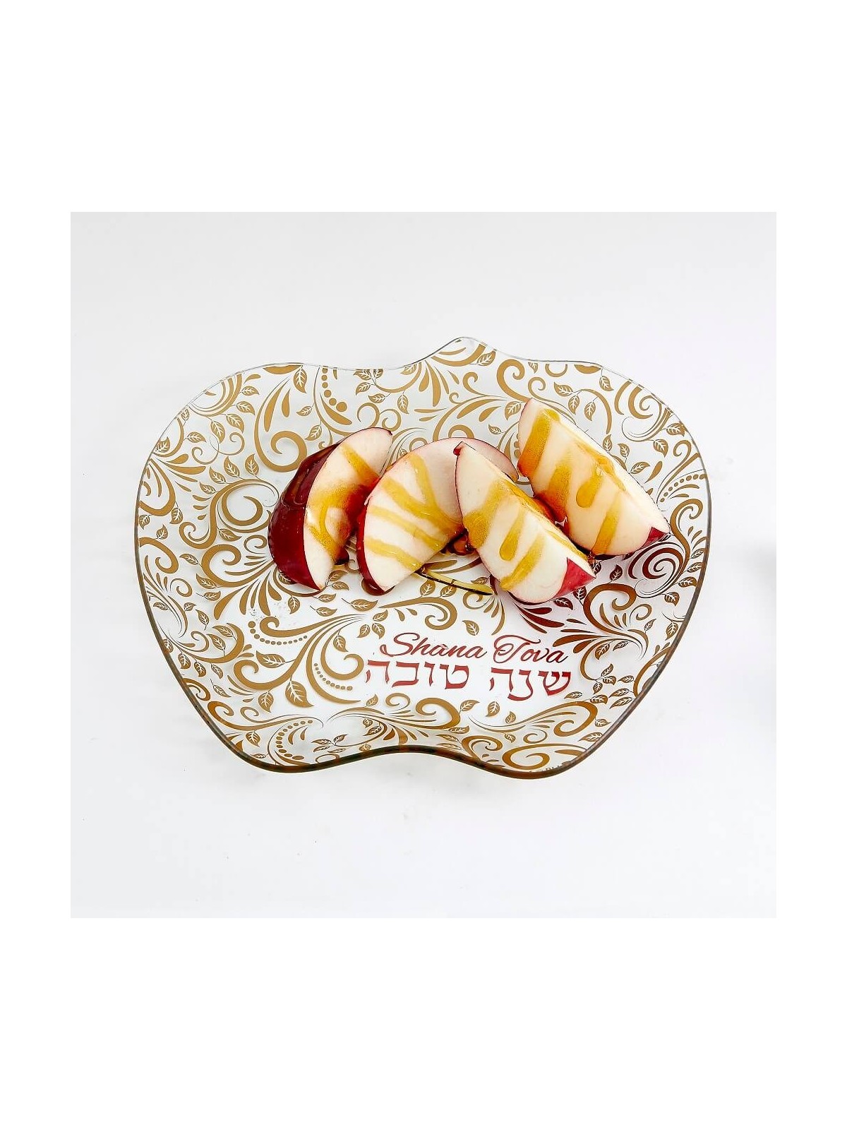 Rosh Hashanah Glass Apple Plate | Rosh Hashanah | Judaica