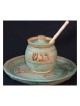 Ceramic Patina Honey Pot & Apple Dish Set By Renee | Rosh Hashanah | J