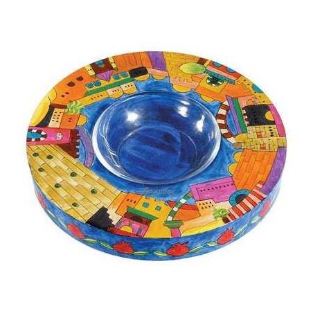 Jerusalem Honey Dish By Yair Emanuel | Rosh Hashanah | Judaica