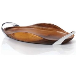 Nambe Bella Wood Handled Tray | Challah Boards | Judaica