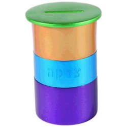 Boîte de Tzedakah en aluminium anodisé multicolore Bring On the Funk